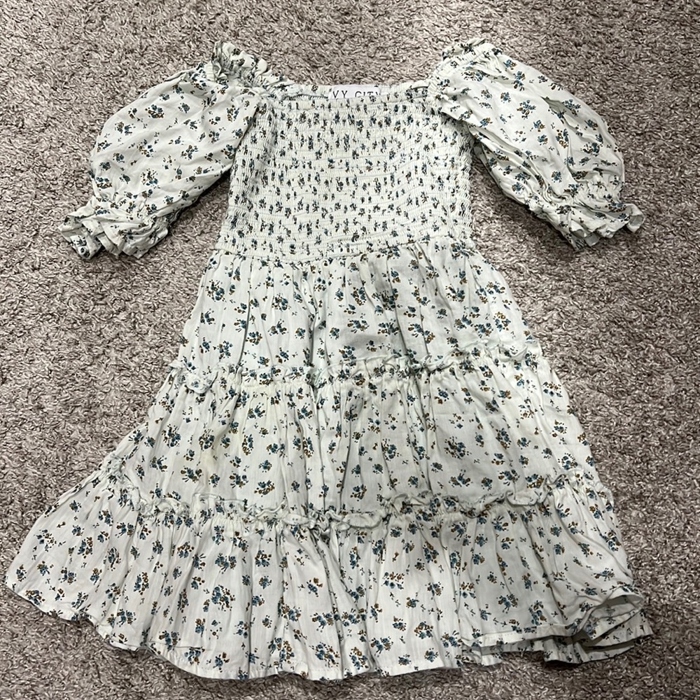 Ivy City Co Toddler Blue Floral Matching Dress